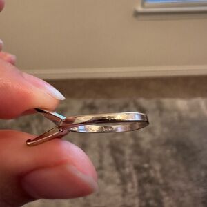 14k White gold solitaire ring setting ONLY